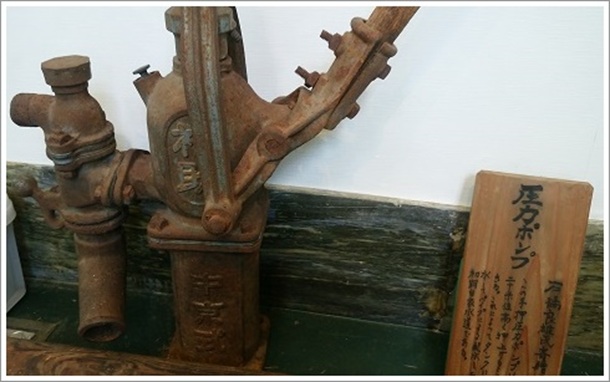 当時の圧力ポンプ(前橋市水道資料館)