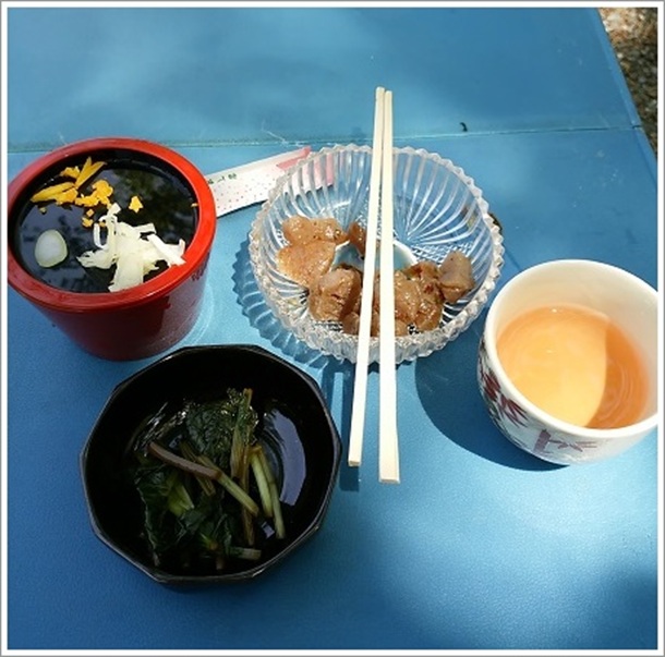 ザル蕎麦のお通し(ちぃじがき蕎麦の里)